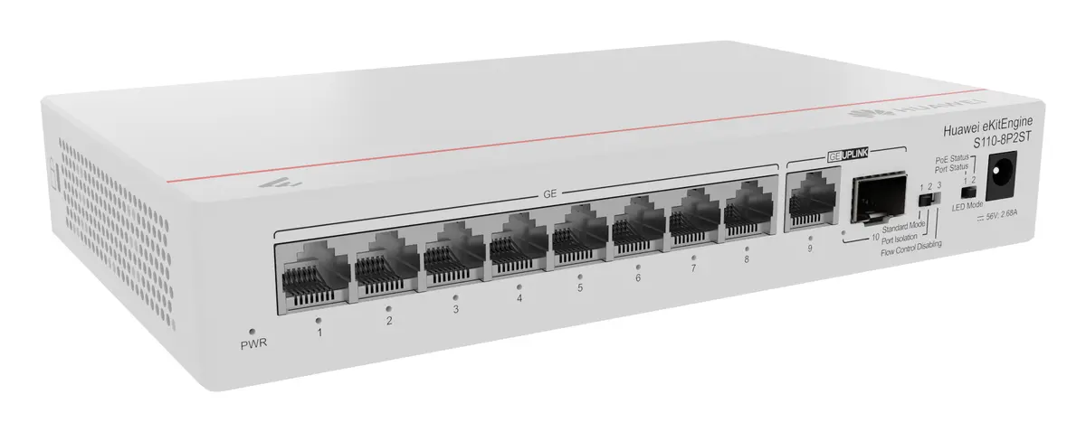 Huawei S110-8P2ST 9 Port Gigabit 1xSFP PoE+ PoE Switch — görsel 6