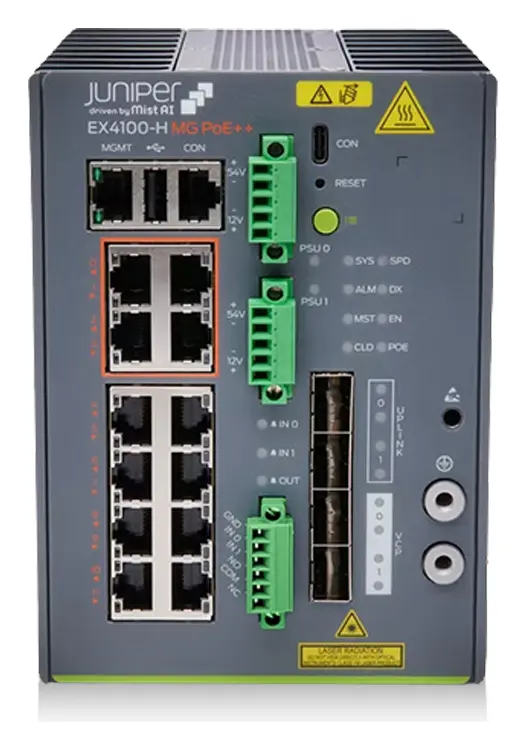 Juniper EX4100-H-12MP-DC 12 Port Multigigabit DC PoE Switch