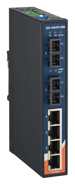 ORing IES-1042FX-MM-SC 4FE + 2 SC Multi-mode Endüstriyel Yönetilemez Switch