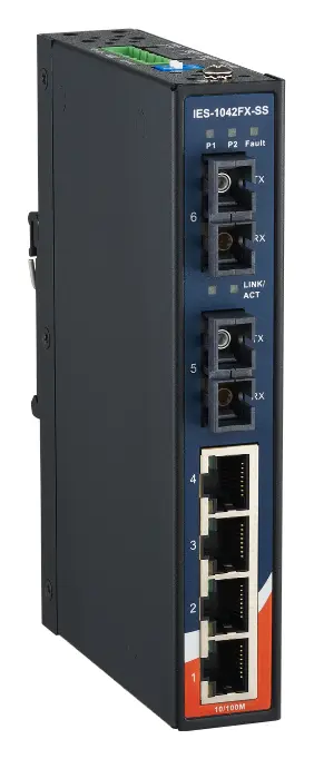 ORing IES-1042FX-SS-SC 4FE + 2 SC Single-mode Endüstriyel Yönetilemez Switch