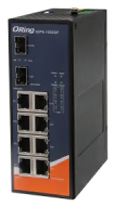 ORing IGPS-1082GP 8GE PoE + 2G SFP Ethernet Switch, IEEE 802.3af/at Endüstriyel Yönetilemez PoE Switch