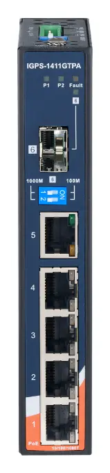 ORing IGPS-1411GTPA 4GE PoE + 1GE + 1G SFP Ethernet Switch, IEEE 802.3af/at Endüstriyel Yönetilemez PoE Switch — görsel 2
