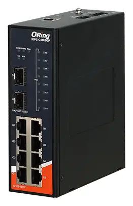 ORing IGPS-C3082GP 10 Port Gigabit PoE Switch ve 8x10/100/1000 Base-T(X) P.S.E. Port Endüstriyel Yönetilebilir PoE Switch
