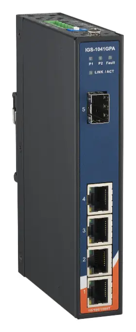 ORing IGS-1041GPA 4GE + 1G SFP Endüstriyel Yönetilemez Switch