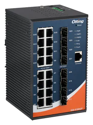 ORing IGS-9168GP 16GE + 8G SFP Cyber-hardened L2 Endüstriyel Yönetilebilir Switch