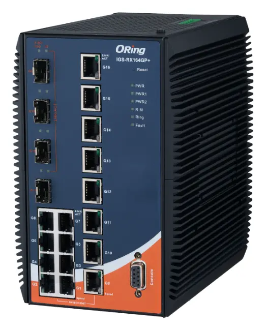 ORing IGS-RX164GP+ 16GE + 4 10G L3 Endüstriyel Yönetilebilir Switch — görsel 3