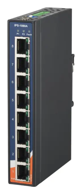 ORing IPS-1080A 8FE PoE Ethernet Switch, IEEE 802.3af/at Endüstriyel Yönetilemez PoE Switch — görsel 3