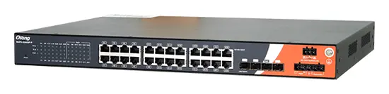 ORing RGPS-3244GP-P 28 Port Gigabit PoE Switch, 24GE PoE + 4G SFP Endüstriyel Yönetilebilir PoE Switch