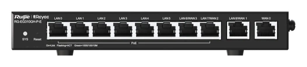 Reyee RG-EG310GH-P-E 10 Port PoE Bulut Yönetimli Router