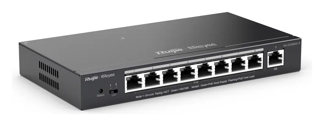 Reyee RG-ES209GC-P 9 Port Gigabit PoE+ Akıllı Yönetilebilir Switch — görsel 2