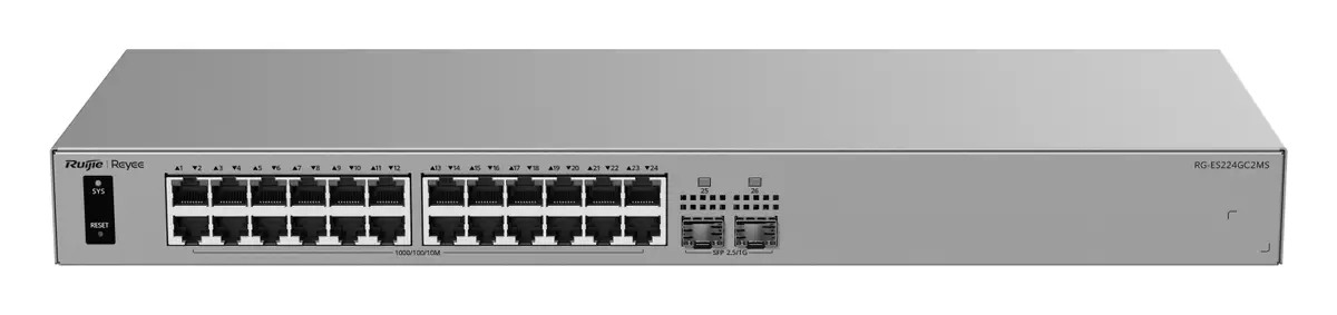 Reyee RG-ES224GC2MS 24 Port Gigabit 2×2.5G SFP Akıllı Yönetilebilir Switch