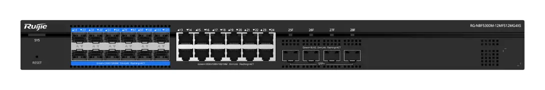 Reyee RG-NBF5300M-12MFS12MG4XS 12 Port PON 12×2.5G 4×10G SFP+ L3 Omurga Switch görsel 4
