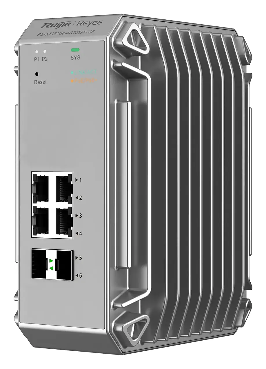 Reyee RG-NIS3100-4GT2SFP-HP 4 Port Gigabit PoE+ 2×SFP Endüstriyel Switch