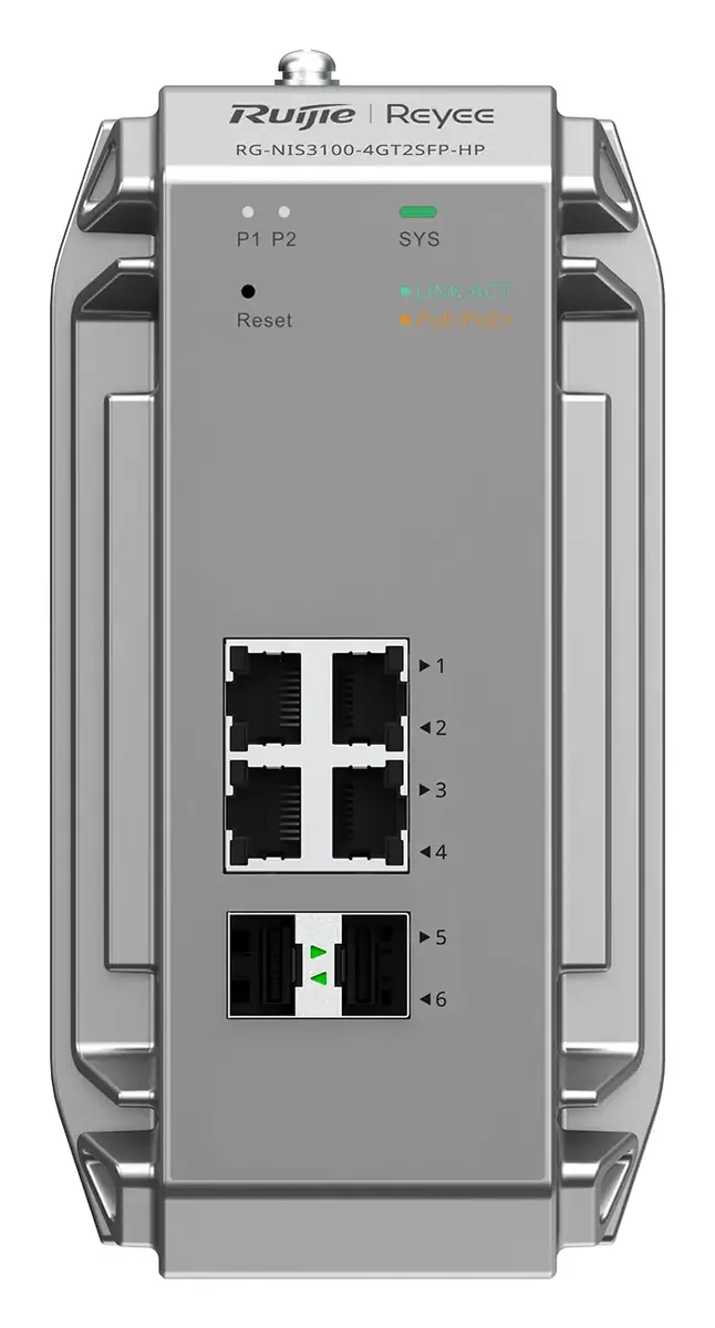 Reyee RG-NIS3100-4GT2SFP-HP 4 Port Gigabit PoE+ 2×SFP Endüstriyel Switch görsel 4