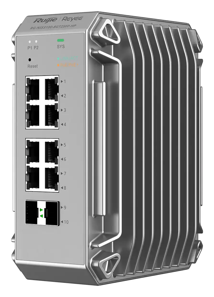 Reyee RG-NIS3100-8GT2SFP-HP 8 Port Gigabit PoE+ 2×SFP Endüstriyel Switch görsel 3