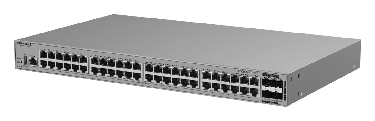 Ruijie RG-CS62-48GT4XS-P 48 Port Gigabit PoE+ 4×10G SFP+ L3 Yönetilebilir Switch görsel 4