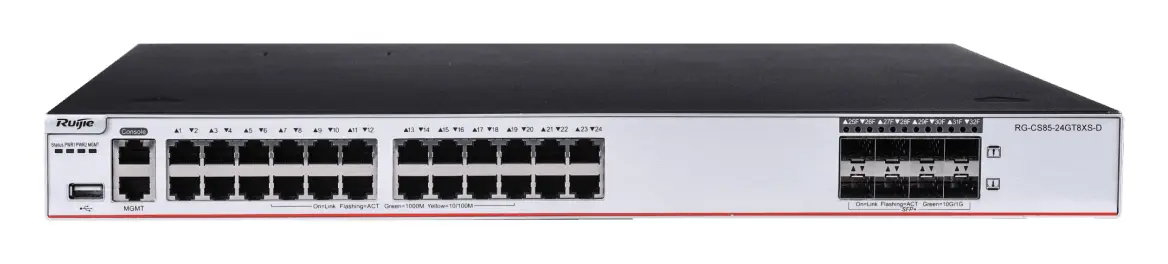 Ruijie RG-CS85-24GT8XS-D 24 Port Gigabit 8×10G SFP+ L3 Yönetilebilir Switch