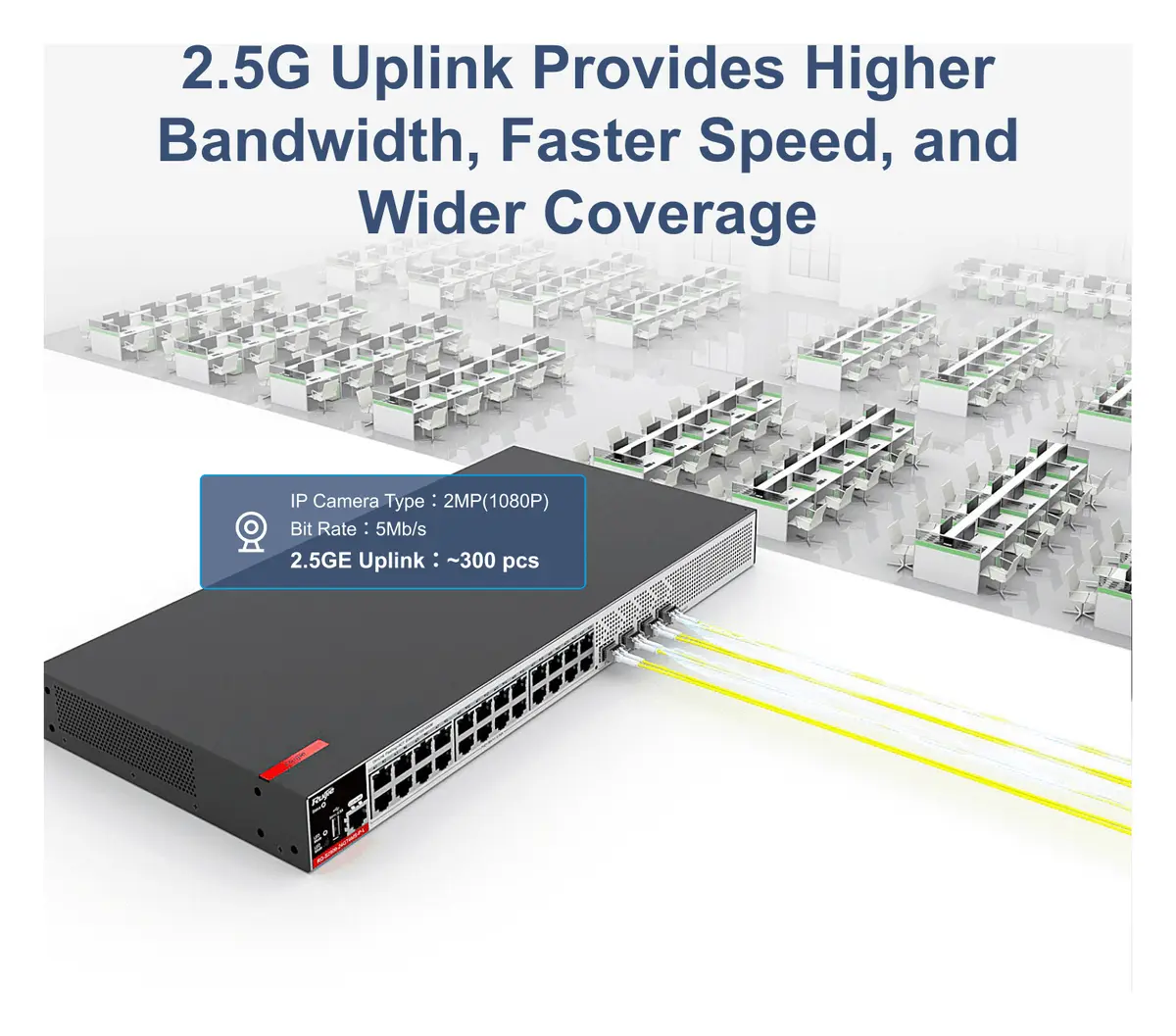 Ruijie RG-S2915-24GT4MS-P-L 24 Port Gigabit PoE+ 4×2.5G SFP L2+ Yönetilebilir Switch görsel 2