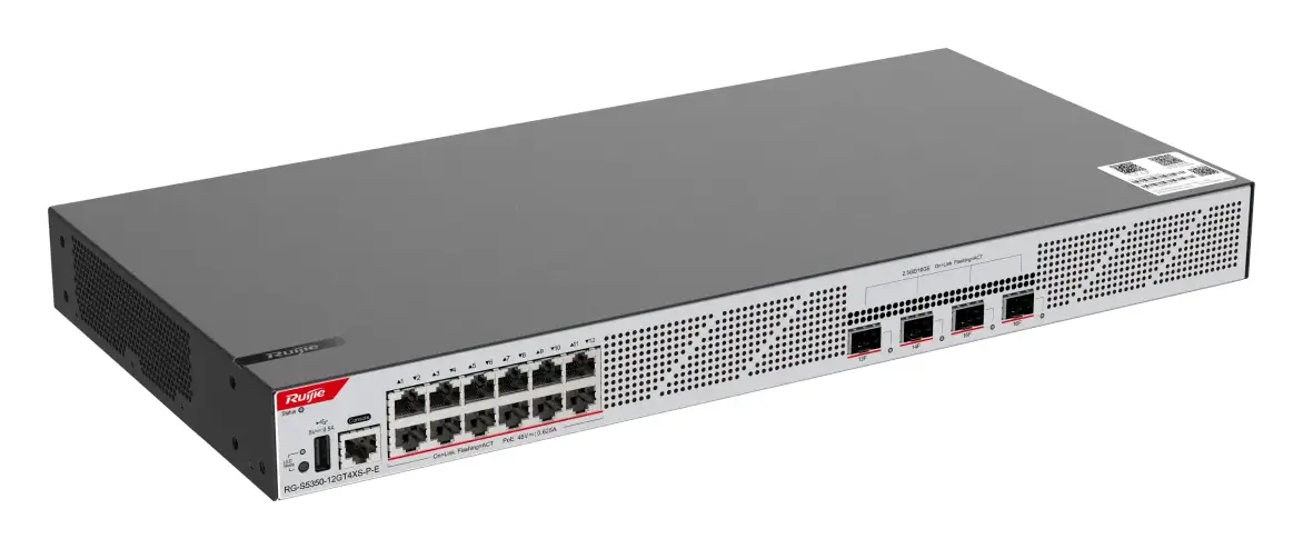 Ruijie RG-S5350-12GT4XS-P-E 12 Port Gigabit PoE+ 4×10G SFP+ L3 Yönetilebilir Switch görsel 2