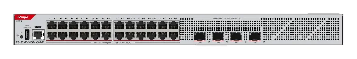 Ruijie RG-S5350-24GT4XS-P-E 24 Port Gigabit PoE+ 4×10G SFP+ L3 Yönetilebilir Switch görsel 3