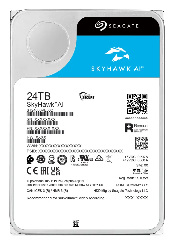 Seagate SkyHawk AI 20TB 3.5" SATA Gözetim Diski (ST20000VE004) — görsel 4