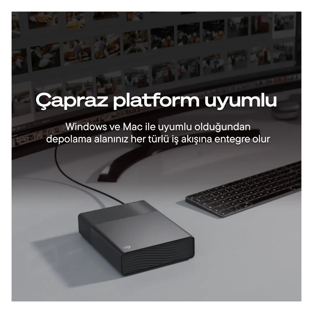 Seagate One Touch Desktop 16TB Uzay Grisi Harici Disk (STNB16000400) görsel 3