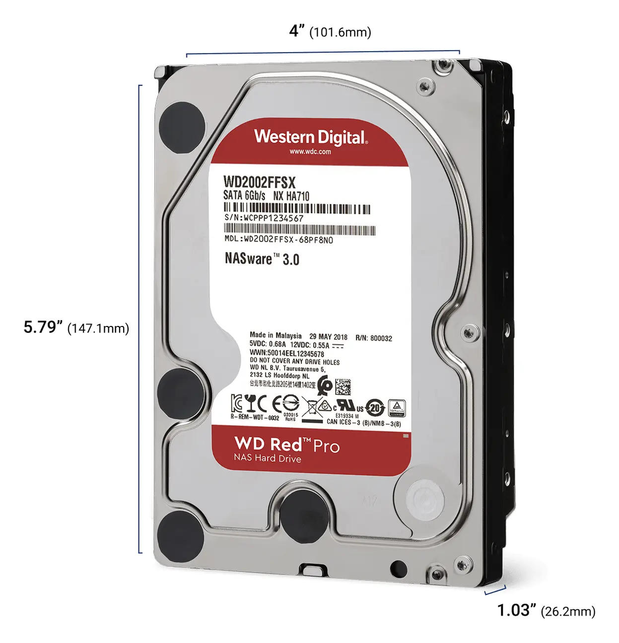 WD Red Pro 2TB 3.5" SATA NAS Diski (WD2002FFSX) görsel 2